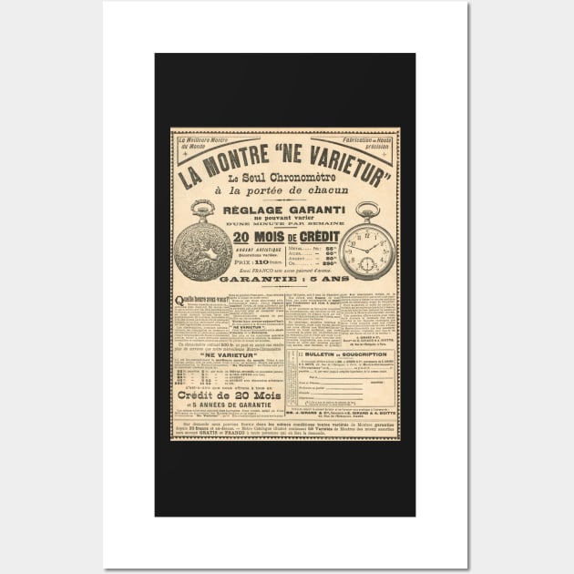 1900 French advert Best Watch in the World Wall Art by artfromthepast